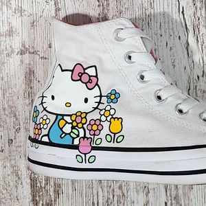 Women's Converse Hello Kitty All Star Flowers hi-tops M 4.5 W 6.5 Chuck Taylors